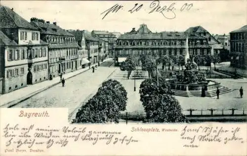 Ak Bayreuth in Oberfranken, Schlossplatz, Westseite