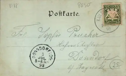 Mondschein Ak Kulmbach in Oberfranken, Gesamtansicht