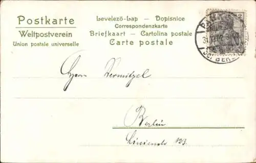 Ak Neujahr, 1. Januar 1903, Engel mit Kalender