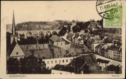 Ak Grund Luxemburg, Blick auf die Stadt