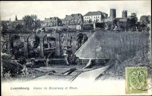 Ak Rham-Plateau Luxemburg, Bisserweg Viaduct