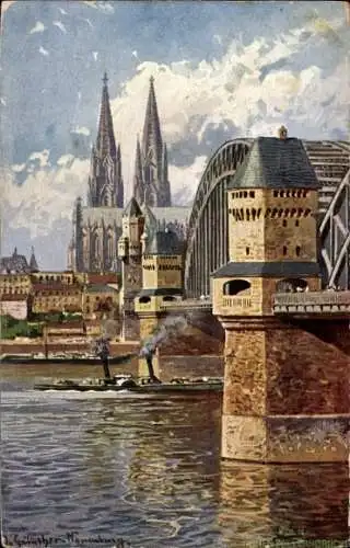 Ak Köln am Rhein, Dom, Rheinbrücke