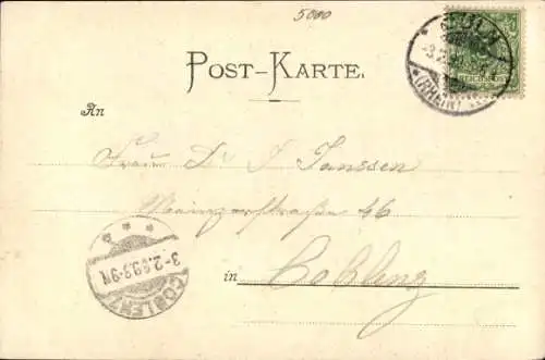 Mondschein Ak Köln am Rhein, Teilansicht, Dom