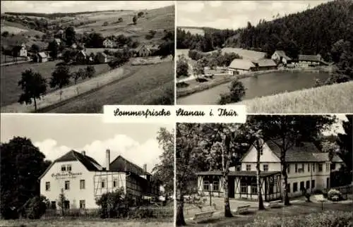 Ak Stanau im Saale Orla Kreis, Gasthaus, Gesamtansicht, Teilansichten