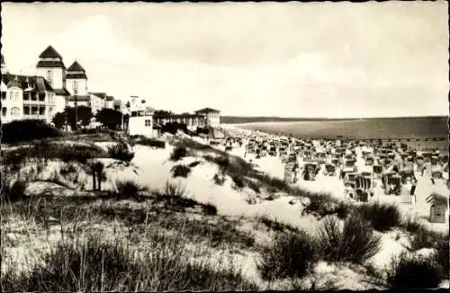 Ak Seebad Binz auf Rügen, Strand, Strandkörbe, Dünen