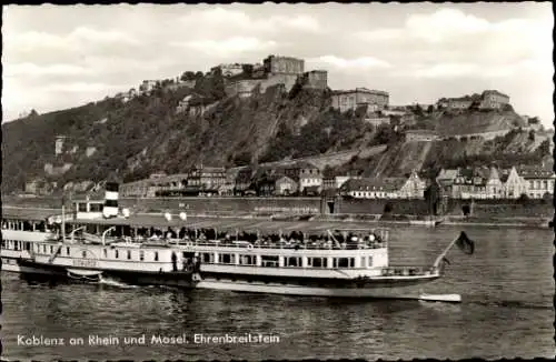 Ak Ehrenbreitstein Koblenz in Rheinland Pfalz, Flussdampfer Bismarck, Ausflugsschiff