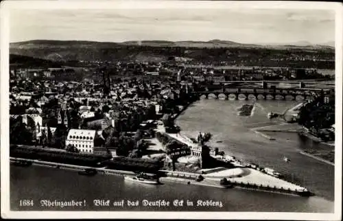 Ak Koblenz am Rhein, Deutsches Eck, Rheinzauber