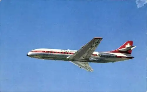 Ak Passagierflugzeug Swissair, Caravelle