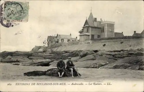 Ak Audresselles Pas de Calais, Les Rochers