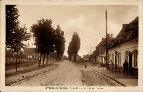 Ak Avesnes le Comte Pas de Calais, Marche aux bestiaux