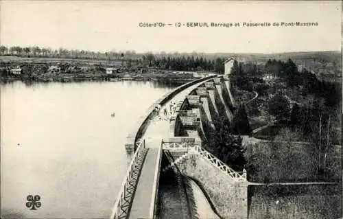 Ak Semur en Auxois Côte-d’Or, Barrage, Passerelle de Pont-Massene