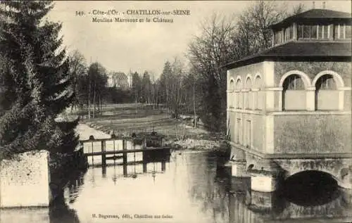 Ak Châtillon sur Seine Côte d’Or, Moulins Marmont, Schloss