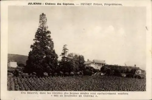 Ak Juliénas Rhône, Chateau des Capitans, Peyret Freres, Proprietaires