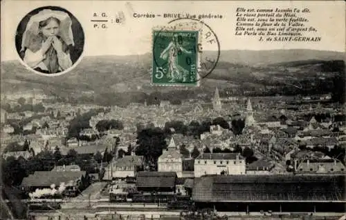 Ak Brive la Gaillarde Corrèze, vue generale