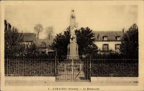 Ak Gamaches Somme, Monument