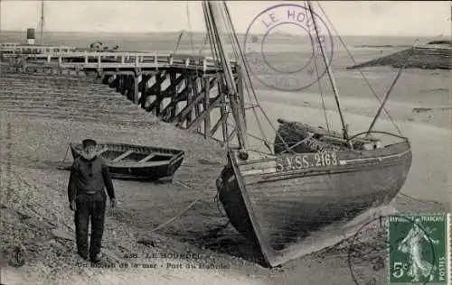 Ak Le Hourdel Cayeux sur Mer Somme, Hafen, Strand, Boot SVSS 2163