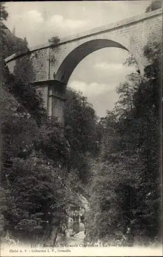 Ak Saint-Pierre-de-Chartreuse Isère, Route de la Grande Chartreuse, Pont St-Bruno