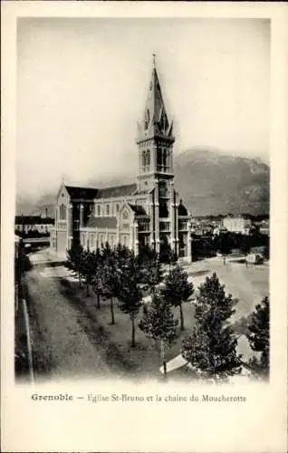 Ak Grenoble-Isère, St-Bruno-Kirche, Chaine du Moucherotte