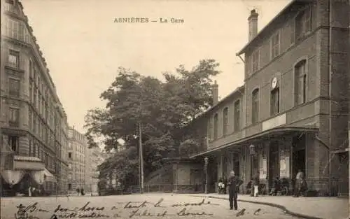 Ak Asnières-sur-Seine Hauts-de-Seine, La Gare
