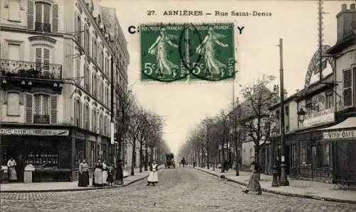 Ak Asnières-sur-Seine Hauts-de-Seine, Rue Saint Denis