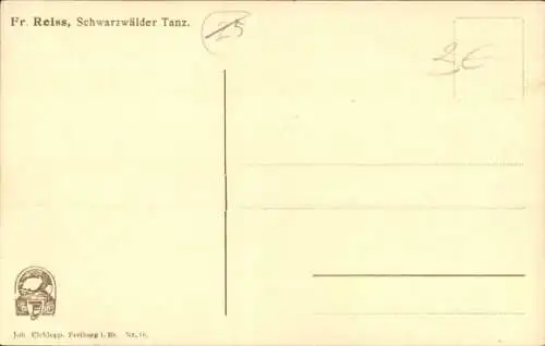 Künstler Ak Reiss, Fritz, Schwarzwälder Tanz, Volkstrachten, Paar