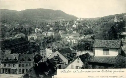 Ak Baden Baden im Stadtkreis Baden Württemberg, Stadtpartie von neuem Schloss