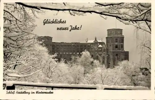 Ak Heidelberg am Neckar, Schloss, Winter