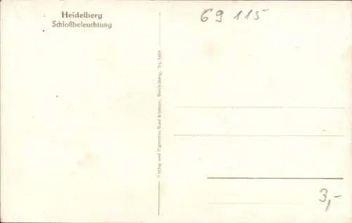 Ak Heidelberg am Neckar, Schlossbeleuchtung