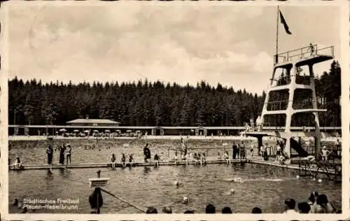 Ak Haselbrunn Plauen im Vogtland, städtisches Freibad