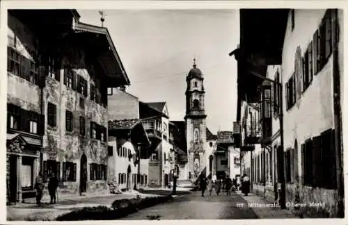 Ak Mittenwald in Oberbayern, oberer Markt