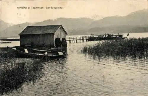 Ak Gmund am Tegernsee Oberbayern, Landungssteg