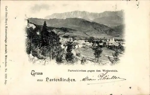 Ak Garmisch Partenkirchen in Oberbayern, Panorama, Wetterstein