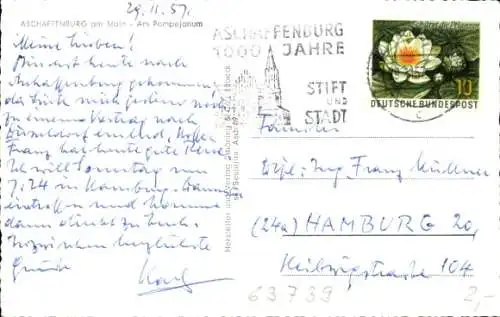 Ak Aschaffenburg in Unterfranken, Pompejanum