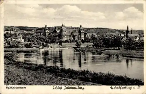 Ak Aschaffenburg in Unterfranken, Schloss Johannisburg, Pompejanum