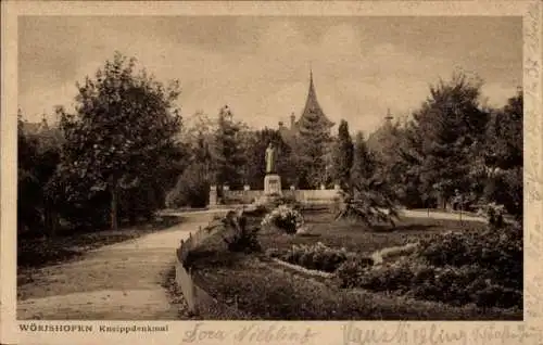 Ak Bad Wörishofen im Unterallgäu, Kneippdenkmal