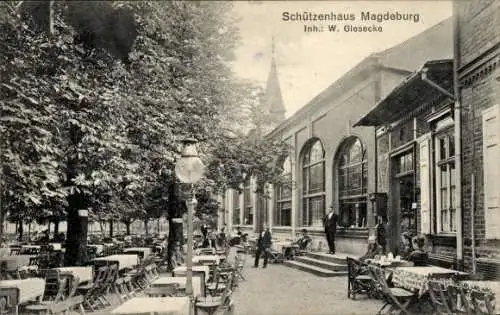 Ak Magdeburg an der Elbe, Schützenhaus, Garten