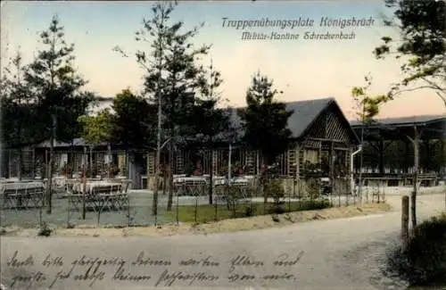 Ak Königsbrück in der Oberlausitz, Truppenübungsplatz, Militär Kantine Schreckenbach