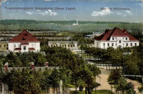 Ak Königsbrück in der Oberlausitz, Truppenübungsplatz, Neues Lager, Blick vom Offizierskasino