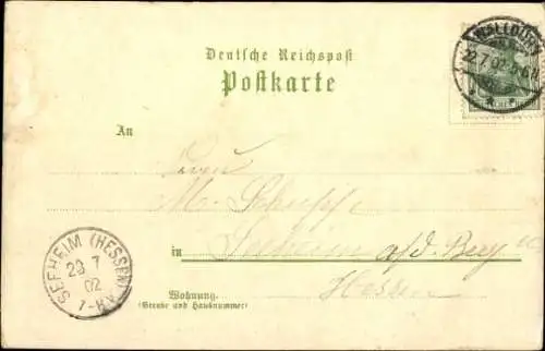 Litho Walldürn im Odenwald Baden, Kirche mit Wallfahrern, Missionskreuz