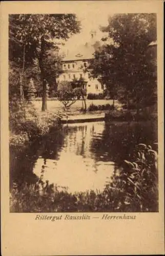 Ak Rausslitz Raußlitz Nossen in Sachsen, Rittergut Rausslitz, Herrenhaus