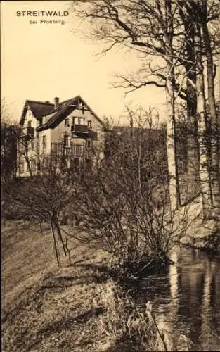 Ak Streitwald Frohburg in Sachsen, Teilansicht, Fluss, Gebäude