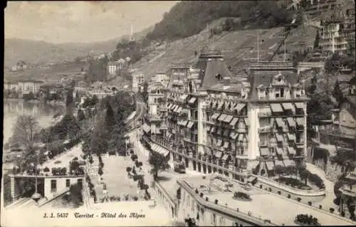 Ak Territet Montreux Kt. Waadt, Hotel des Alpes