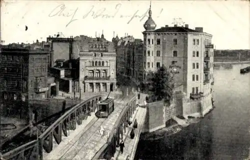 Ak Poznań Posen, Wallischeibrücke, Warthe