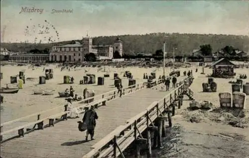 Ak Międzyzdroje Ostseebad Misdroy Pommern, Strandhotel, Seebrücke