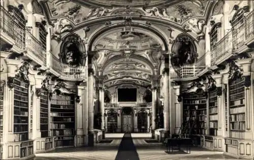 Ak Admont Steiermark, Stift, Blick in den Saal der Bibliothek