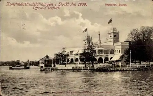 Ak Stockholm Schweden, Konstindustriutställningen 1909, Kunstgewerbe-Ausstellung, Restaurant Bispen