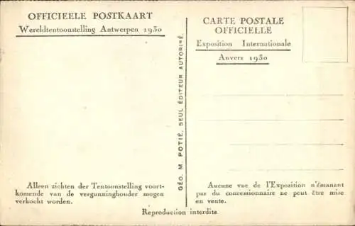 Ak Antwerpen Flandern, Weltausstellung 1930, Pavillon von Kanada