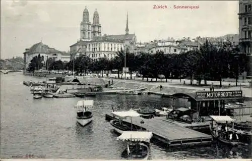 Ak Zürich Stadt Schweiz, Sonnenquai