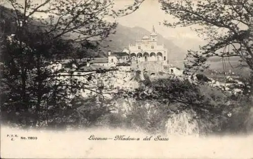 Ak Locarno Kanton Tessin Schweiz, Madonna del Sasso