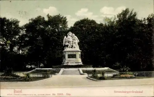 Ak Basel Stadt Schweiz, Strassburger Denkmal